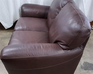 Natuzzi Loveseat-Brown Leather