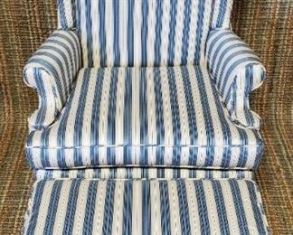 Wing Chair Striped/Queen Ann Style