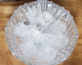 Glass Punch Bowl/Cups