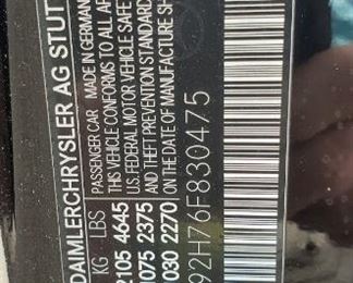 Vin#WDBRF92H76F830475