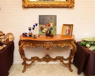 Console table is 61" x 19" deep x 36" tall.
