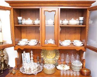 Everything inside top shelves of hutch (behind glass) have been sold.