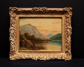 Oil on board by American English artist Thomas C Blake 