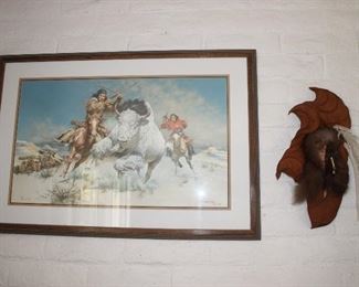 Indian Artwork and a Signed Indian art mask