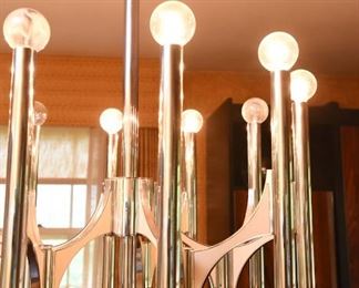 Item 2: Vintage 10 Arm Chrome Chandelier by Gaetano Sciolari: $625 excellent condition.