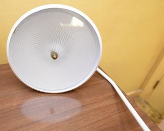 Item 27: White Desk Lamp $35 Aluminum head, white shade, white diffuser. Very good condition.