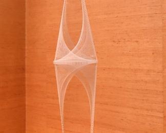 Item 40: Ronald Fox String Sculpture $35 All clear acrylic. Signed on top of base.