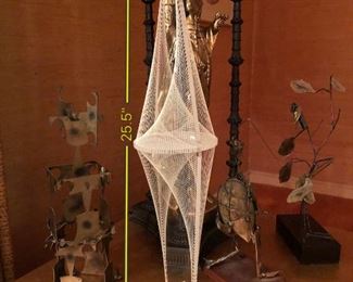 Item 40: Ronald Fox String Sculpture $35 All clear acrylic. Signed on top of base.
