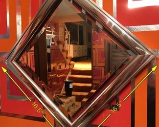 Item 56: Chrome frame square mirror $120
