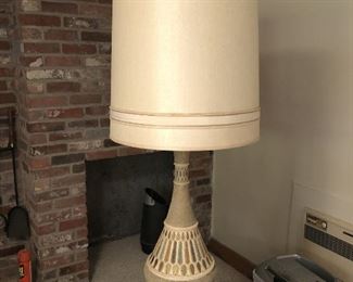 Item 59: Mid Century Ceramic Lamp $85 Metallic base, some wear from use. Good condition.