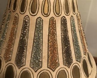 Item 59: Mid Century Ceramic Lamp $85 Metallic base, some wear from use. Good condition.
