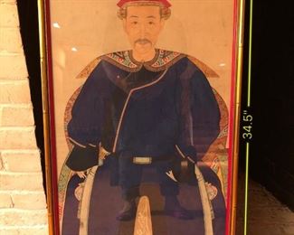 Item 69: Male Chinese Ancestor Portrait $350 Hand-painted. Excellent condition.