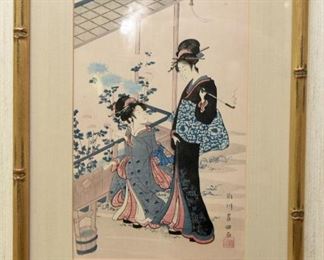ITEM 76: Japanese block print of two geishas. $28
