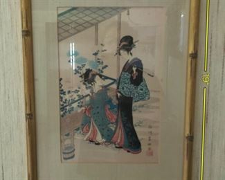 ITEM 76: Japanese block print of two geishas. $28