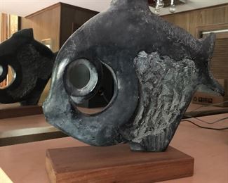 ITEM 83: Vintage Klara Sever modernist fish sculpture produced by Austin Productions $75
