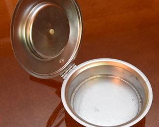 ITEM 89: Mid Century Teak and Aluminum Ash Tray $18