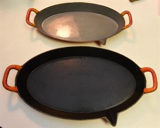 ITEM 100 & 101: Enameled cast iron roasting pans Small $20; Large $25 Made in Belgium