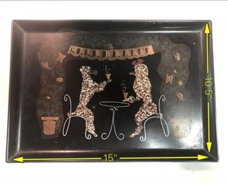 ITEM 102: Couroc Poodles Having Drinks Tray $22