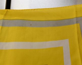 ITEM 111: Vintage Yellow and Gray Concentric Square Scarf $10 27" square.