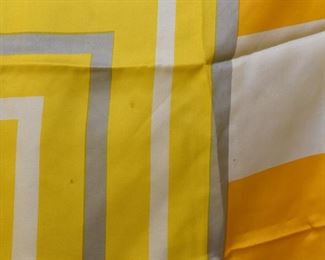 ITEM 111: Vintage Yellow and Gray Concentric Square Scarf $10 27" square.