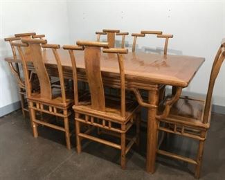 sian Dining Room Table w/"Seagrass" Top & Pagoda Chairs
