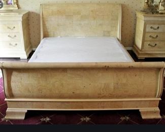 Henredon Charles X Burl Olive Wood King Bed