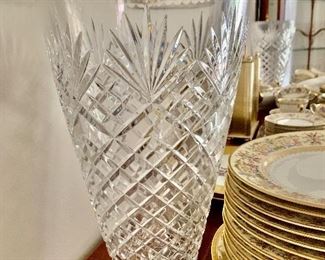 A fine pair of monumental crystal vases.