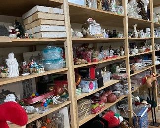 Tons of smalls/Christmas & Halloween Decor. Also selling commercial Shelves