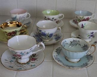 #8 lot cups with saucers set 8  $30.00