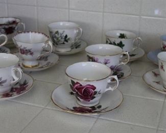 #16B lot cups with saucers English bone china $30.00