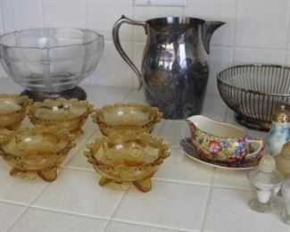 #16 Lot glass with silverplate  $20.00