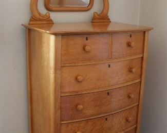 #39 Birds eye maple dresser with mirror  $150.00