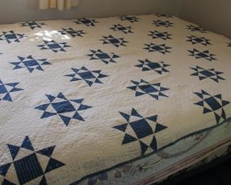 #65 Full quilt as is some wear small spots handstitched old  $80.00