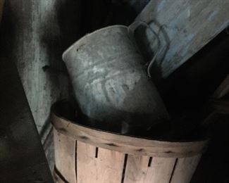 Wooden Baskets, Buckets, Pails