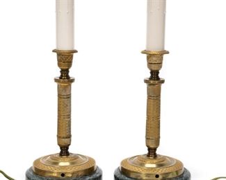 https://www.liveauctioneers.com/item/85207262_pair-french-empire-bronze-candlestick-table-lamps