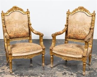 https://www.liveauctioneers.com/item/85207351_pair-e-20th-c-neoclassical-style-gilt-armchairs
