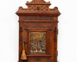 https://www.liveauctioneers.com/item/85207378_19th-c-hanging-oak-cabinet-with-copper-plaque