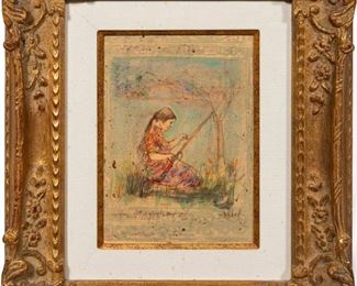 https://www.liveauctioneers.com/item/85207504_edna-hibel-girl-fishing-mixed-media-on-silk