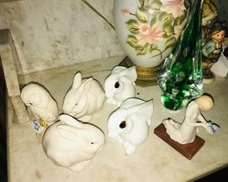 Beautiful Cybis figurines and can you see the vintage Murano glass Christmas tree?