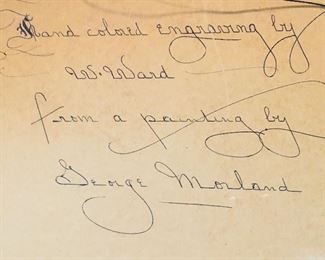 signature on the back of the mid 19th c engraving  by William Ward