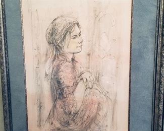 Edna Hibel. Large artist proof “Heddi”