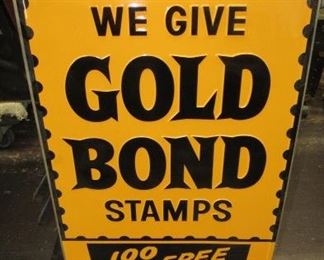 Metal Gold Bond Stamps Sign