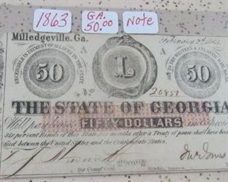 1863 GA. $50.00 Note