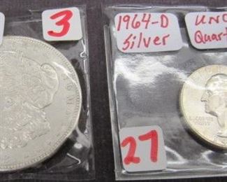 Silver Dollar & Silver Quarter