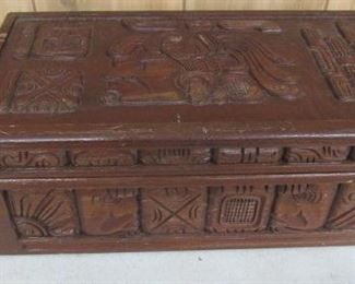 Carved Wood Humidor Box