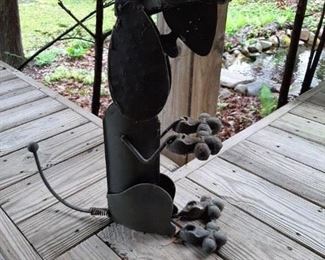 $30, Dog yard art cast steel