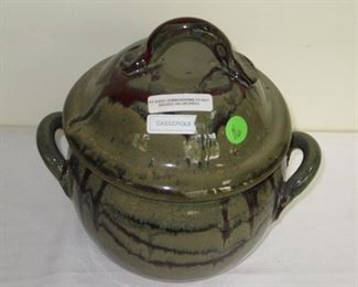 $10 - #16, Study art pottery casserole 9"