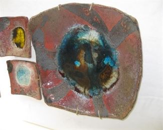 $8 - #30, 3 pieces of wall art pottery