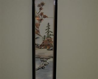 $16 - #32, Asian Tile signed and framed 19"