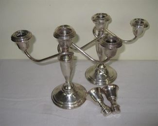 $40 - - #51, (2) Sterling silver candle sticks 7.5" they do have dings